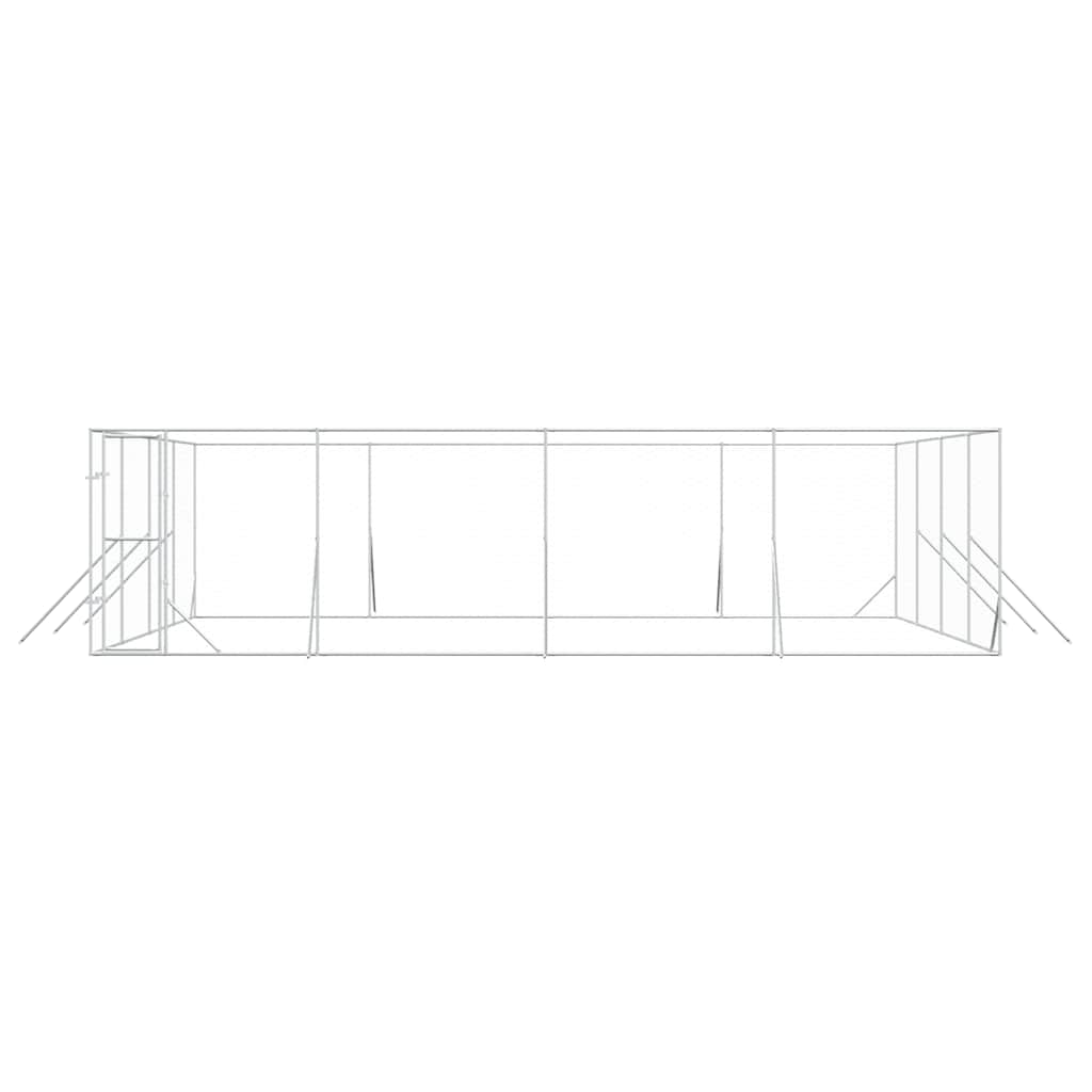 Outdoor Dog Kennel Silver 8x8x2 m Galvanised Steel
