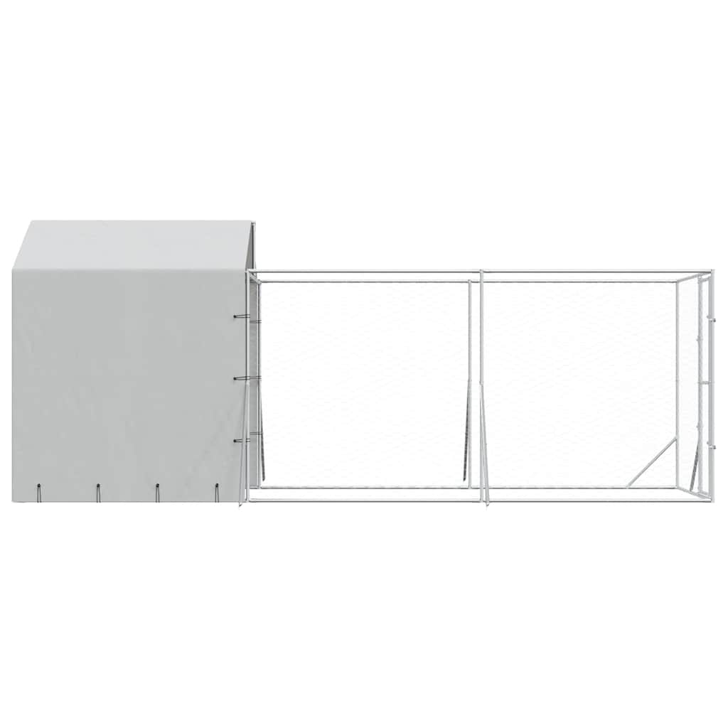 Outdoor Dog Kennel with Roof Silver 2x6x2,5 m Galvanised Steel