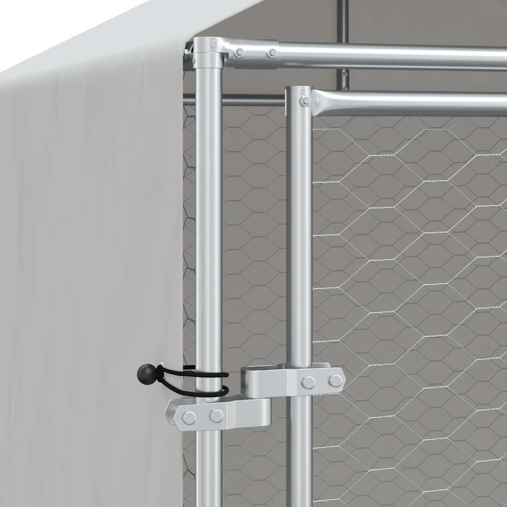 Outdoor Dog Kennel with Roof Silver 2x6x2,5 m Galvanised Steel