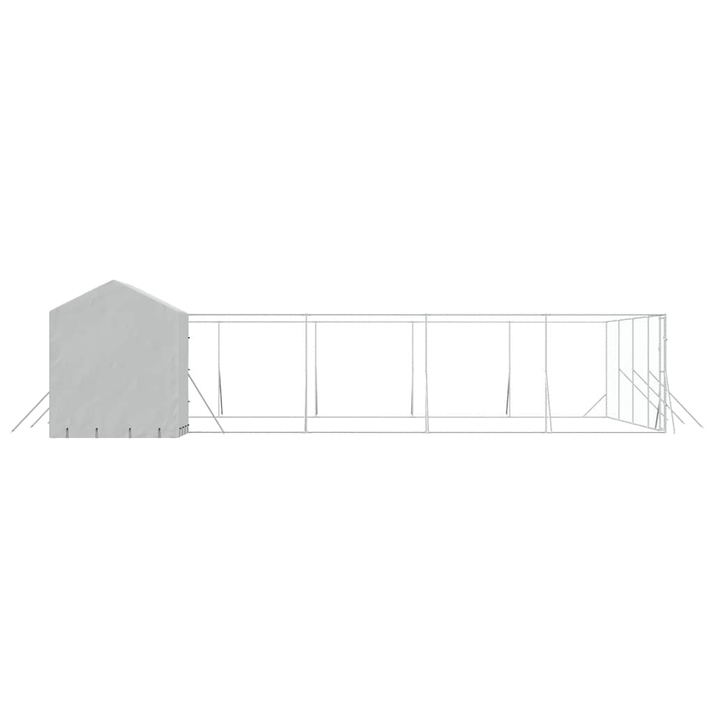 Outdoor Dog Kennel with Roof Silver 10x10x2.5 m Galvanised Steel