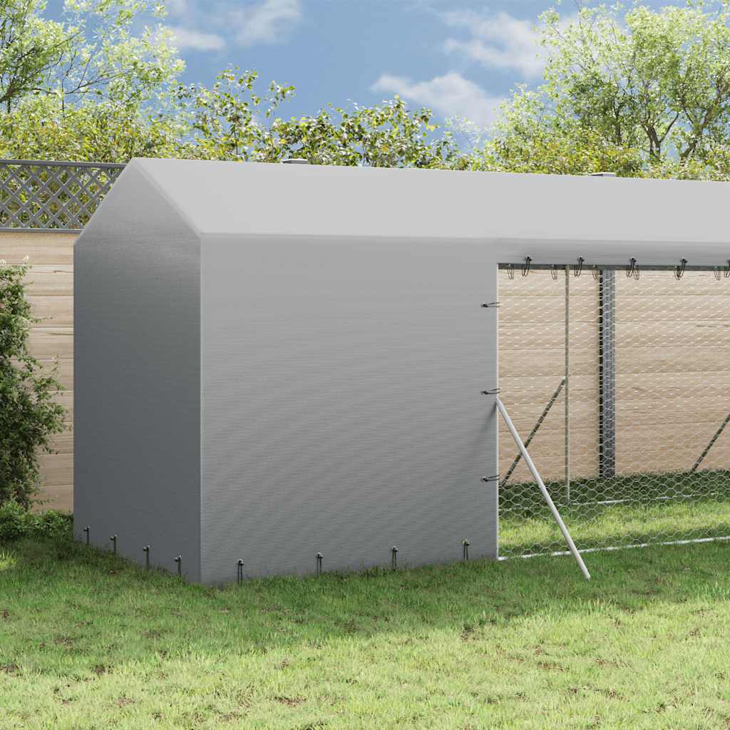 Outdoor Dog Kennel with Roof Silver 2x6x2.5 m Galvanised Steel