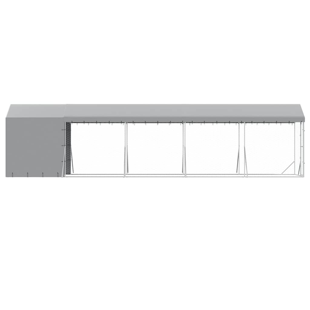 Outdoor Dog Kennel with Roof Silver 2x10x2,5 m Galvanised Steel