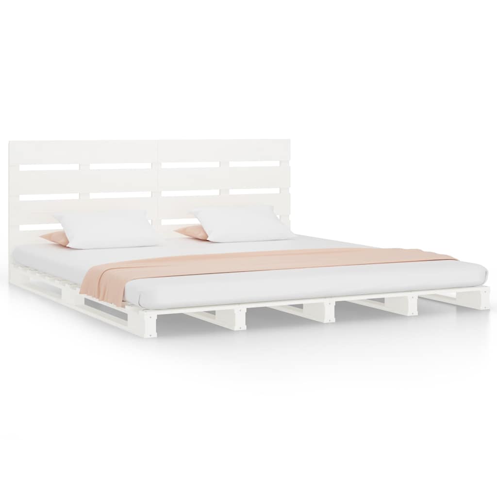 Bed Frame without Mattress White 140x190 cm Solid Wood Pine