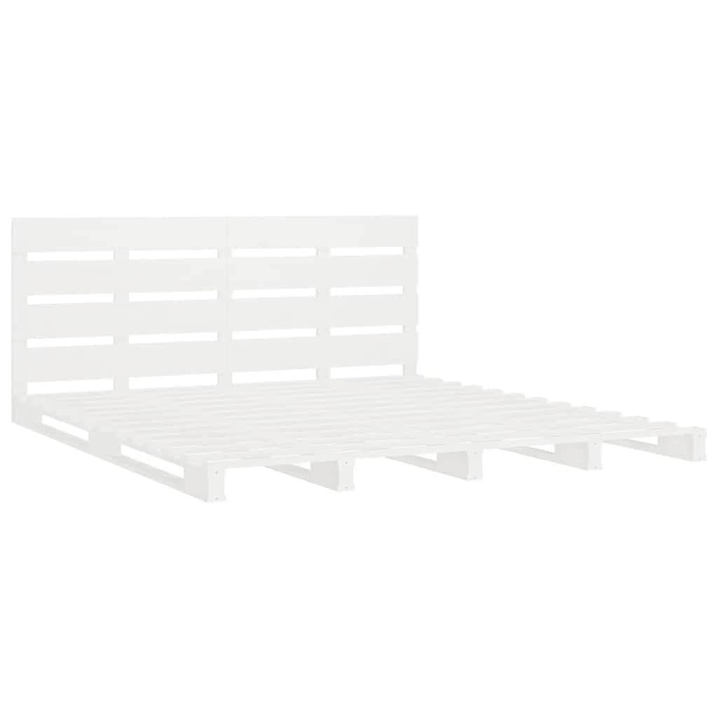 Bed Frame without Mattress White 140x190 cm Solid Wood Pine