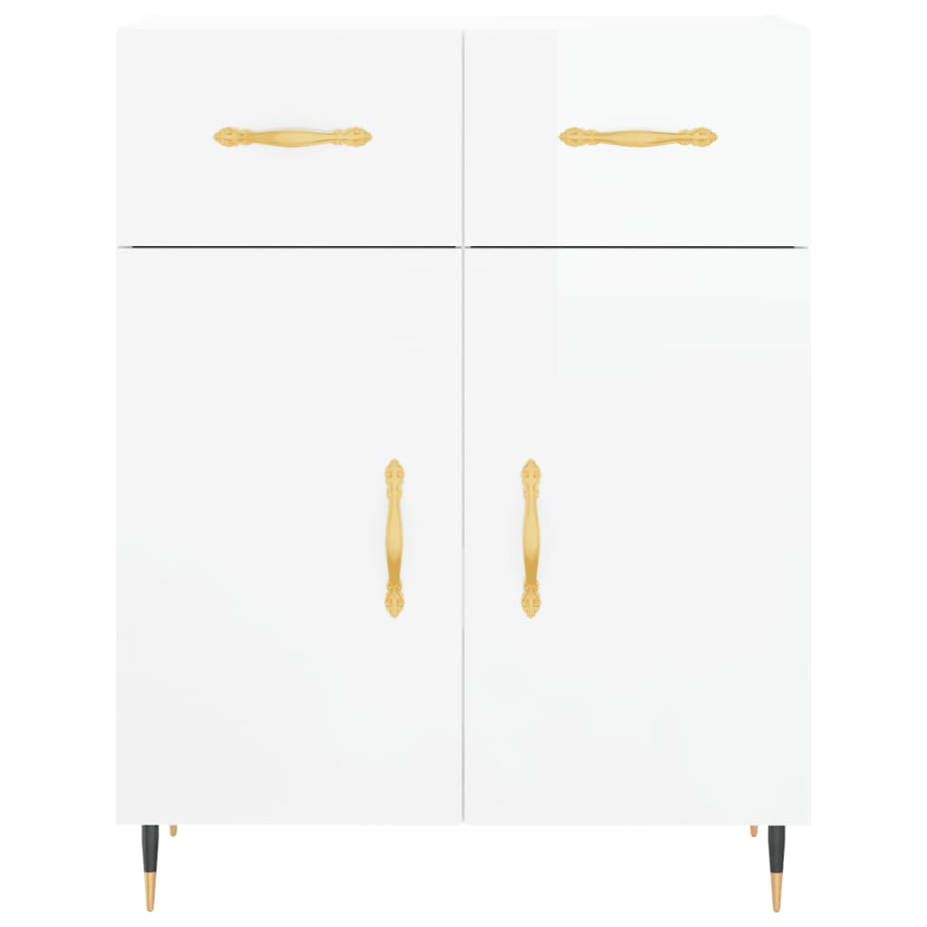Sideboard High Gloss White 69.5x34x90 cm Engineered Wood