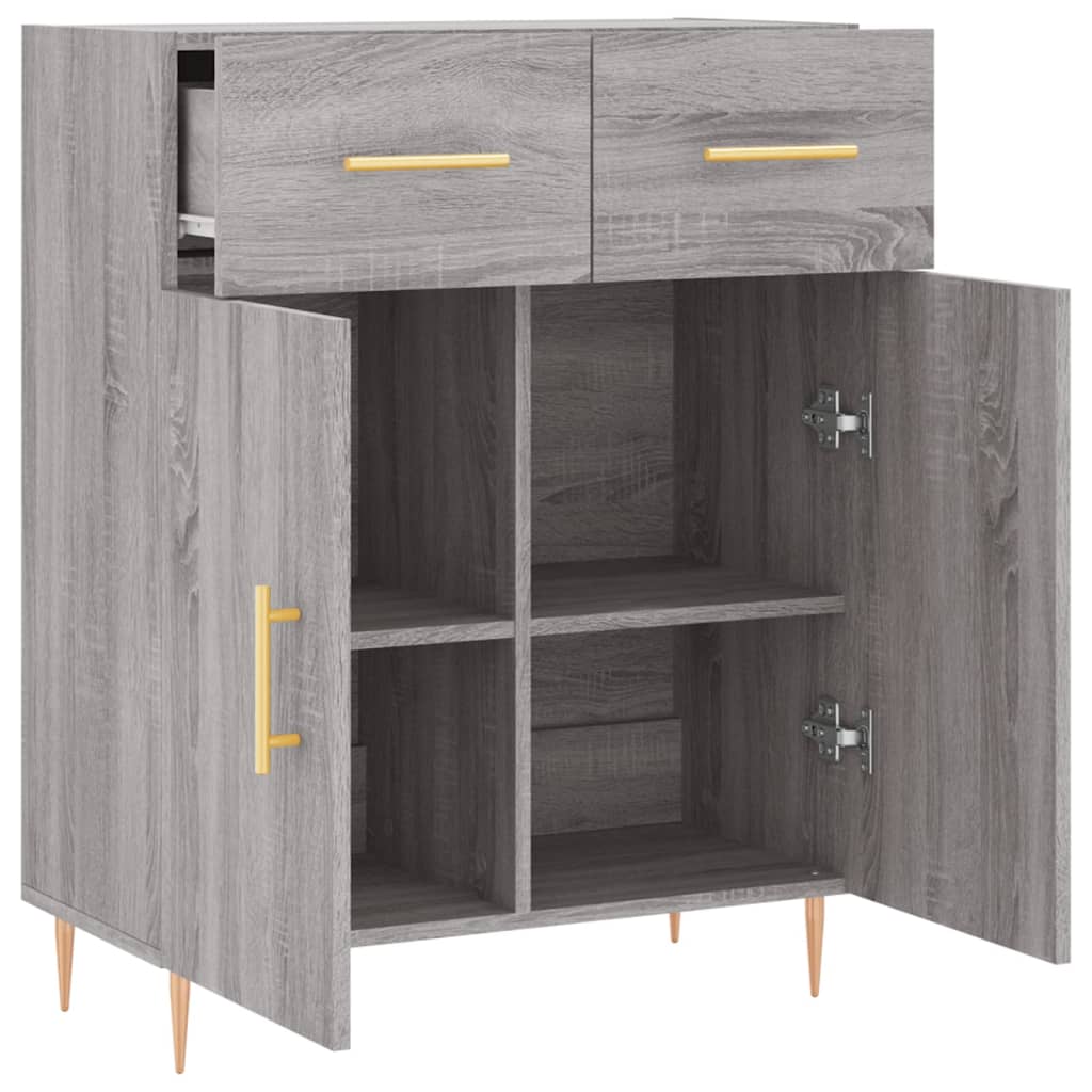 Sideboard Grey Sonoma 69.5x34x90 cm Engineered Wood