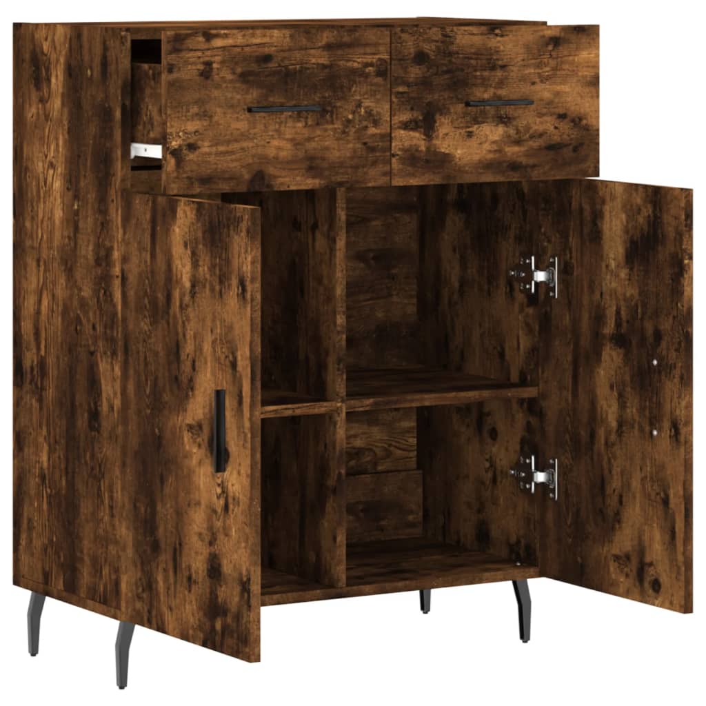 Sideboard Smoked Oak 69.5x34x90 cm Engineered Wood