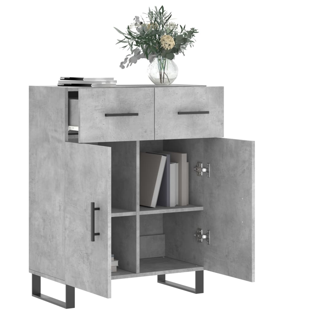 vidaXL Sideboard Concrete Grey 69.5x34x90 cm Engineered Wood