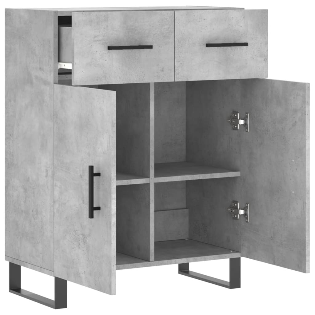 vidaXL Sideboard Concrete Grey 69.5x34x90 cm Engineered Wood