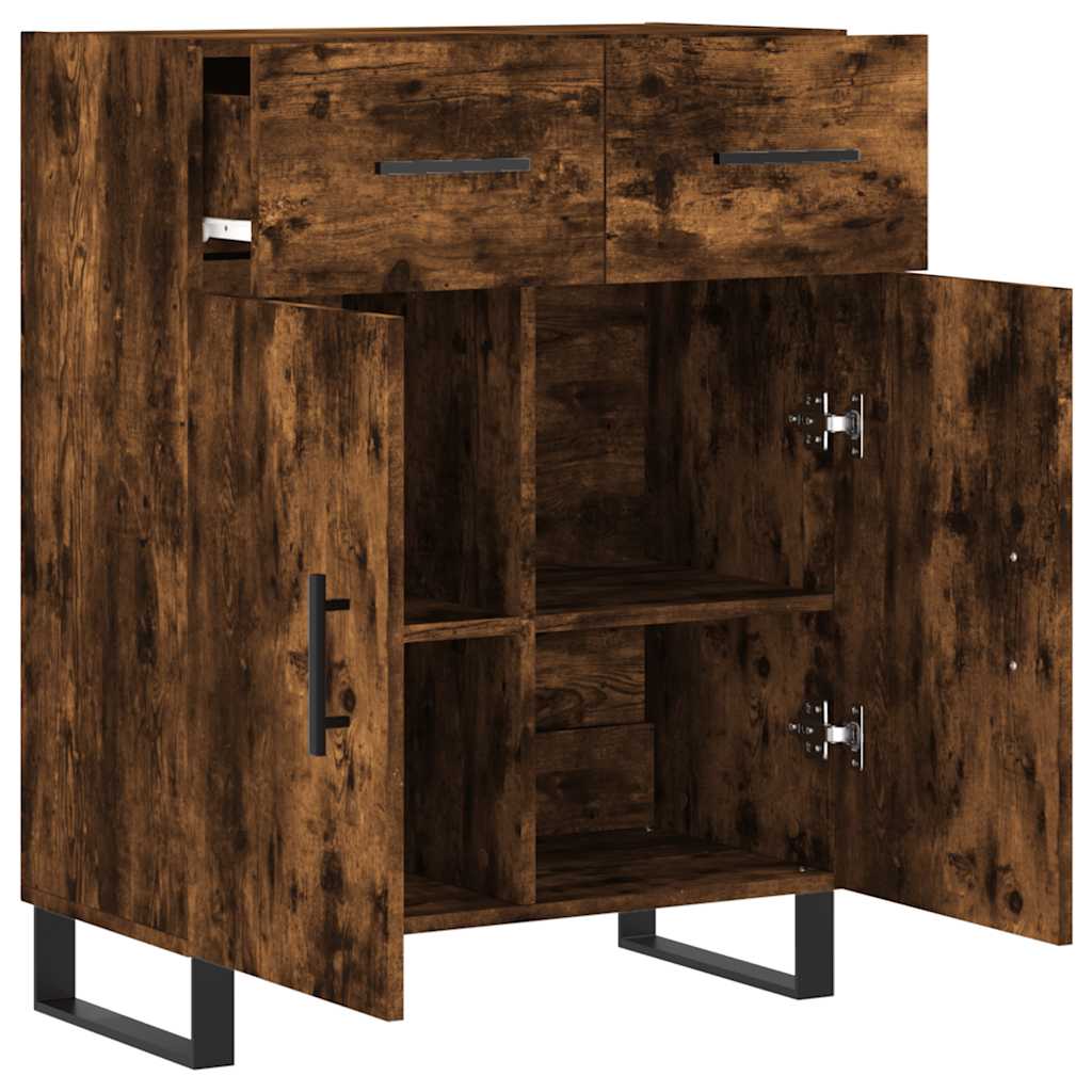 Sideboard Smoked Oak 69.5x34x90 cm Engineered Wood