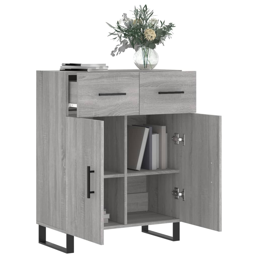 vidaXL Sideboard Grey Sonoma 69.5x34x90 cm Engineered Wood