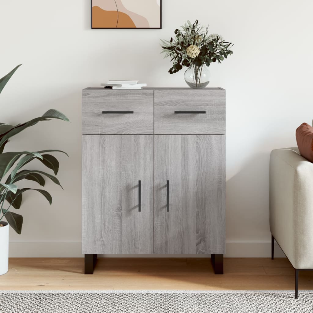 vidaXL Sideboard Grey Sonoma 69.5x34x90 cm Engineered Wood