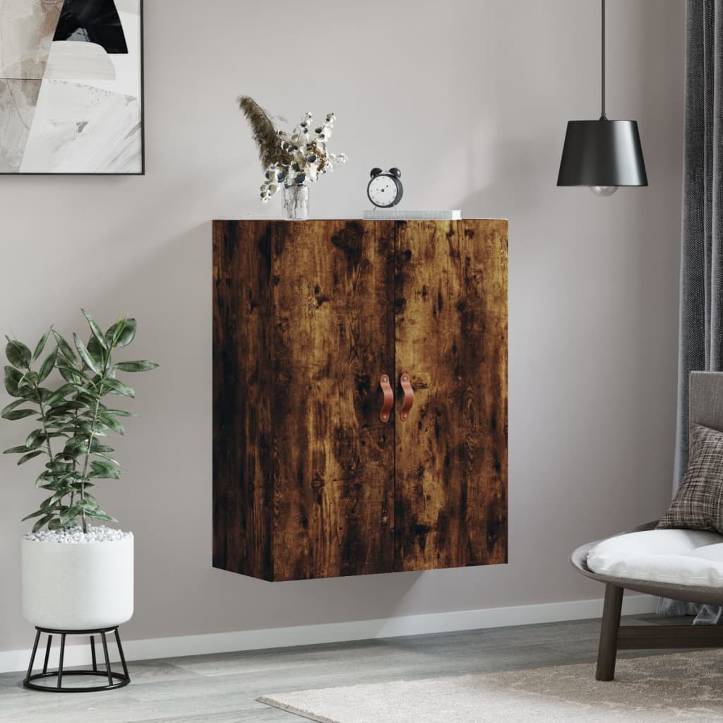 vidaXL Wall Mounted Cabinet Smoked Oak 69.5x34x90 cm