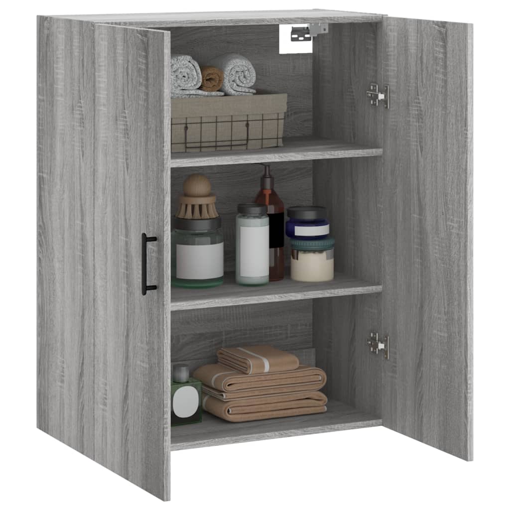 vidaXL Wall Mounted Cabinet Grey Sonoma 69.5x34x90 cm