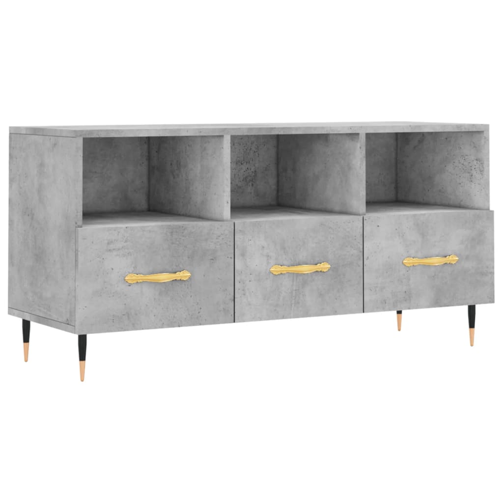 vidaXL TV Cabinet Concrete Grey 102x36x50 cm Engineered Wood