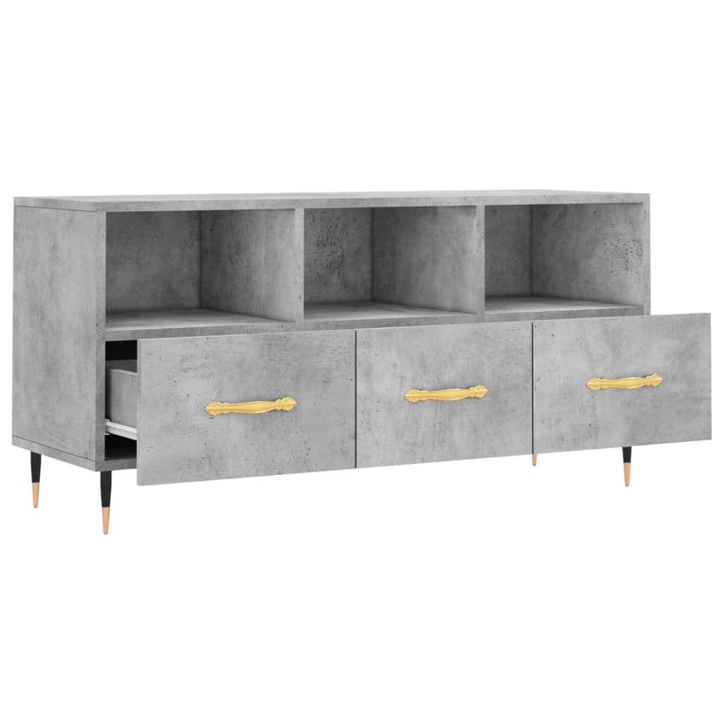 vidaXL TV Cabinet Concrete Grey 102x36x50 cm Engineered Wood