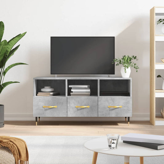 vidaXL TV Cabinet Concrete Grey 102x36x50 cm Engineered Wood