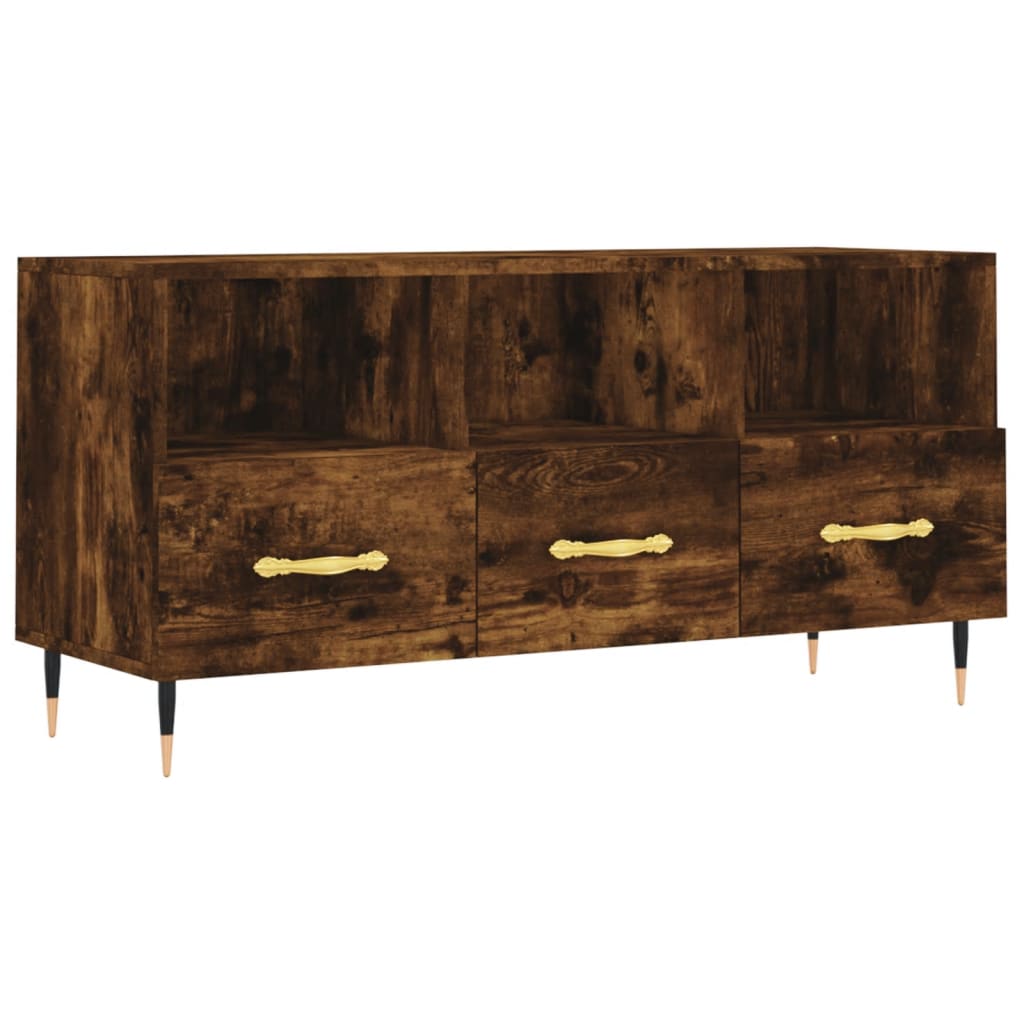 TV Cabinet Smoked Oak 102x36x50 cm Engineered Wood