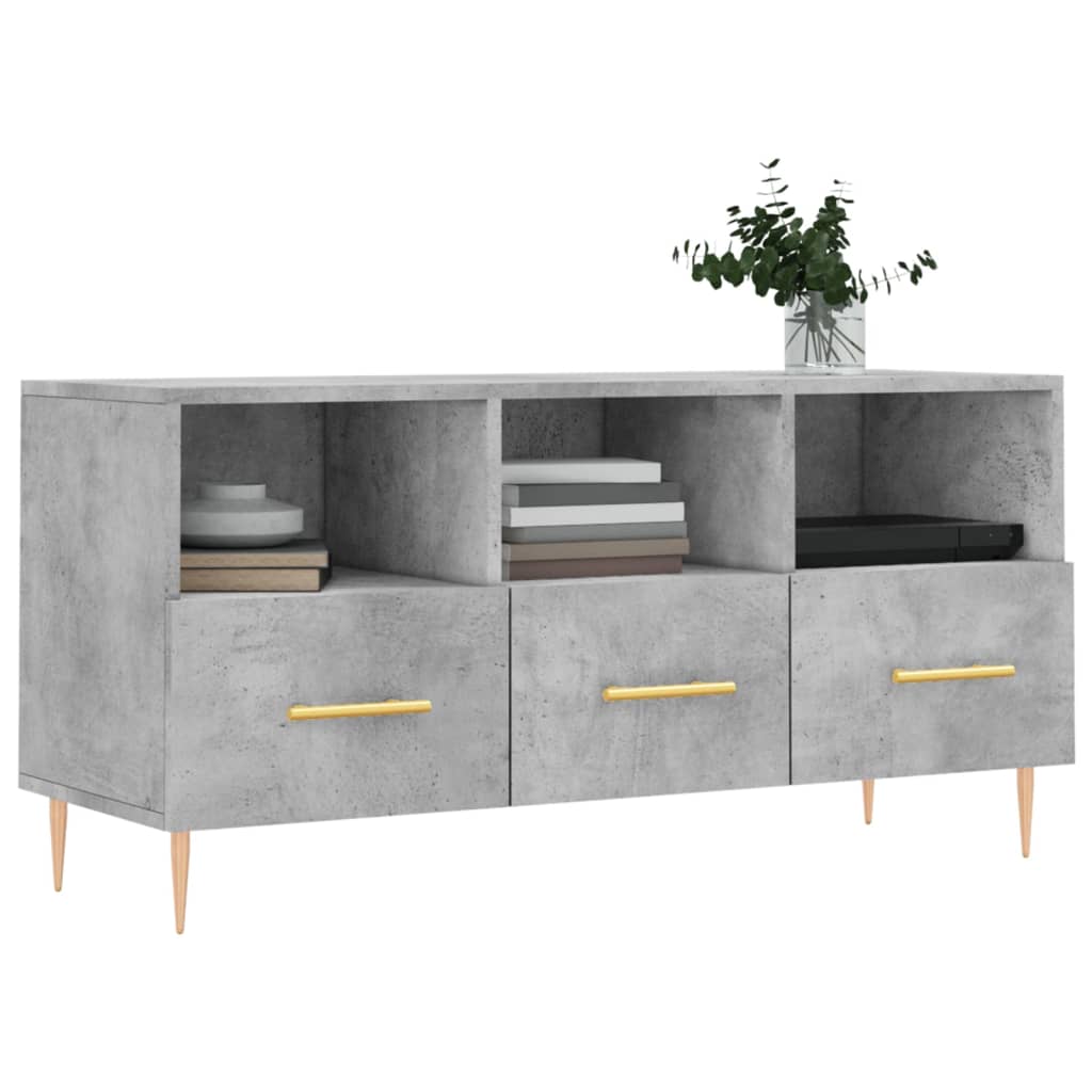 vidaXL TV Cabinet Concrete Grey 102x36x50 cm Engineered Wood