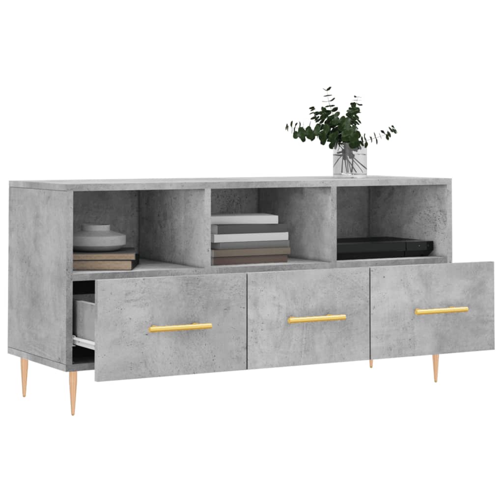 vidaXL TV Cabinet Concrete Grey 102x36x50 cm Engineered Wood