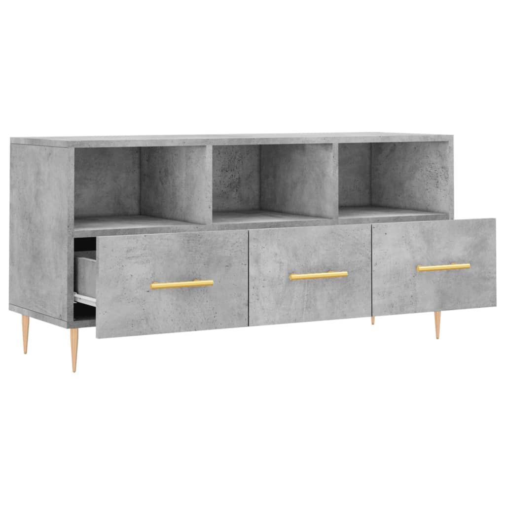 vidaXL TV Cabinet Concrete Grey 102x36x50 cm Engineered Wood