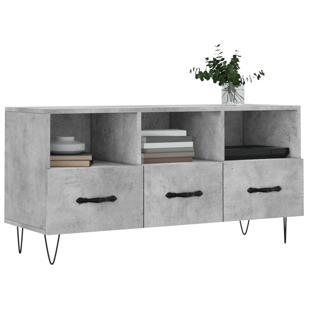 vidaXL TV Cabinet Concrete Grey 102x36x50 cm Engineered Wood