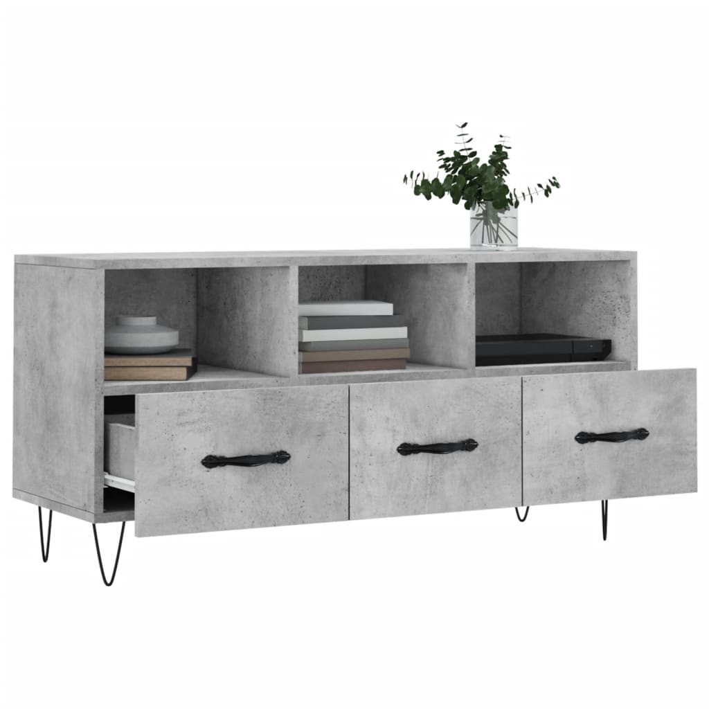 vidaXL TV Cabinet Concrete Grey 102x36x50 cm Engineered Wood