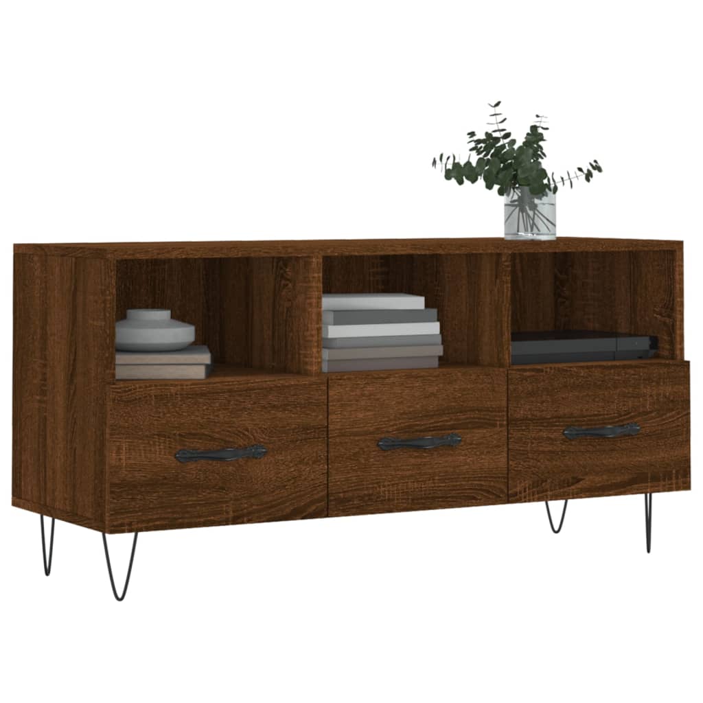 vidaXL TV Cabinet Brown Oak 102x36x50 cm Engineered Wood