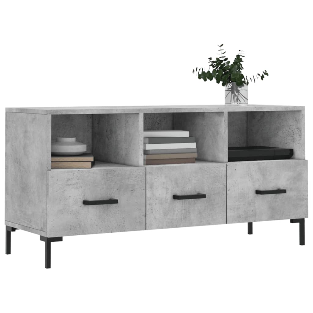 vidaXL TV Cabinet Concrete Grey 102x36x50 cm Engineered Wood