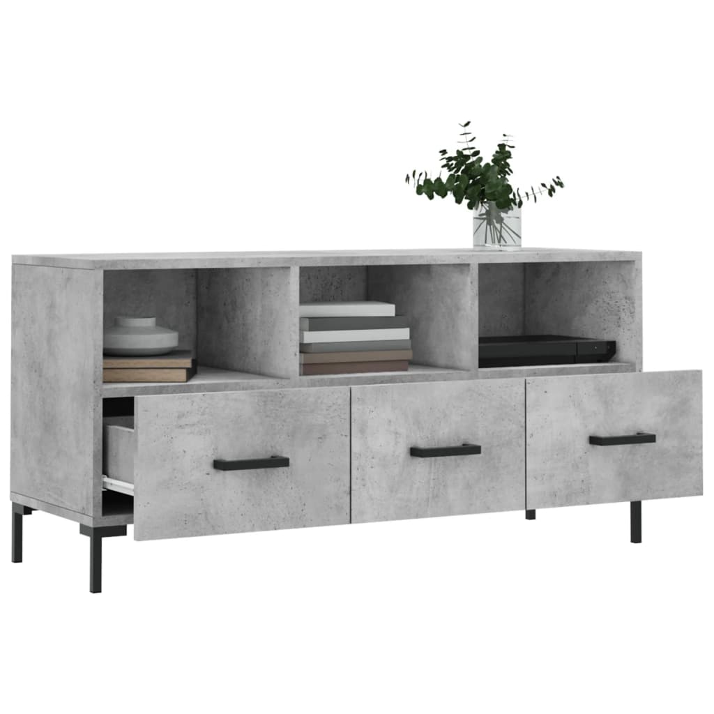 vidaXL TV Cabinet Concrete Grey 102x36x50 cm Engineered Wood