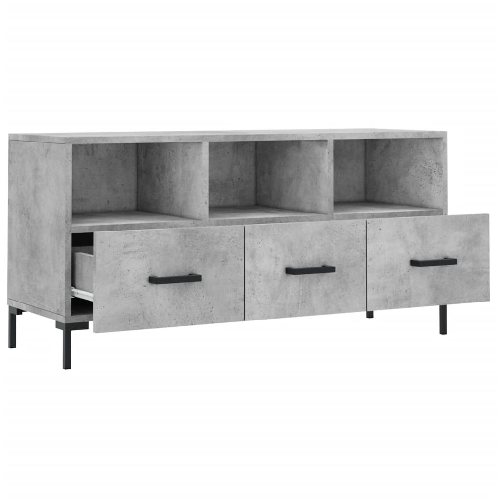 vidaXL TV Cabinet Concrete Grey 102x36x50 cm Engineered Wood