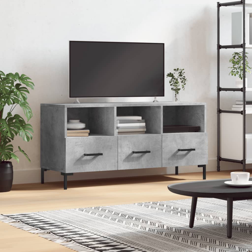 vidaXL TV Cabinet Concrete Grey 102x36x50 cm Engineered Wood