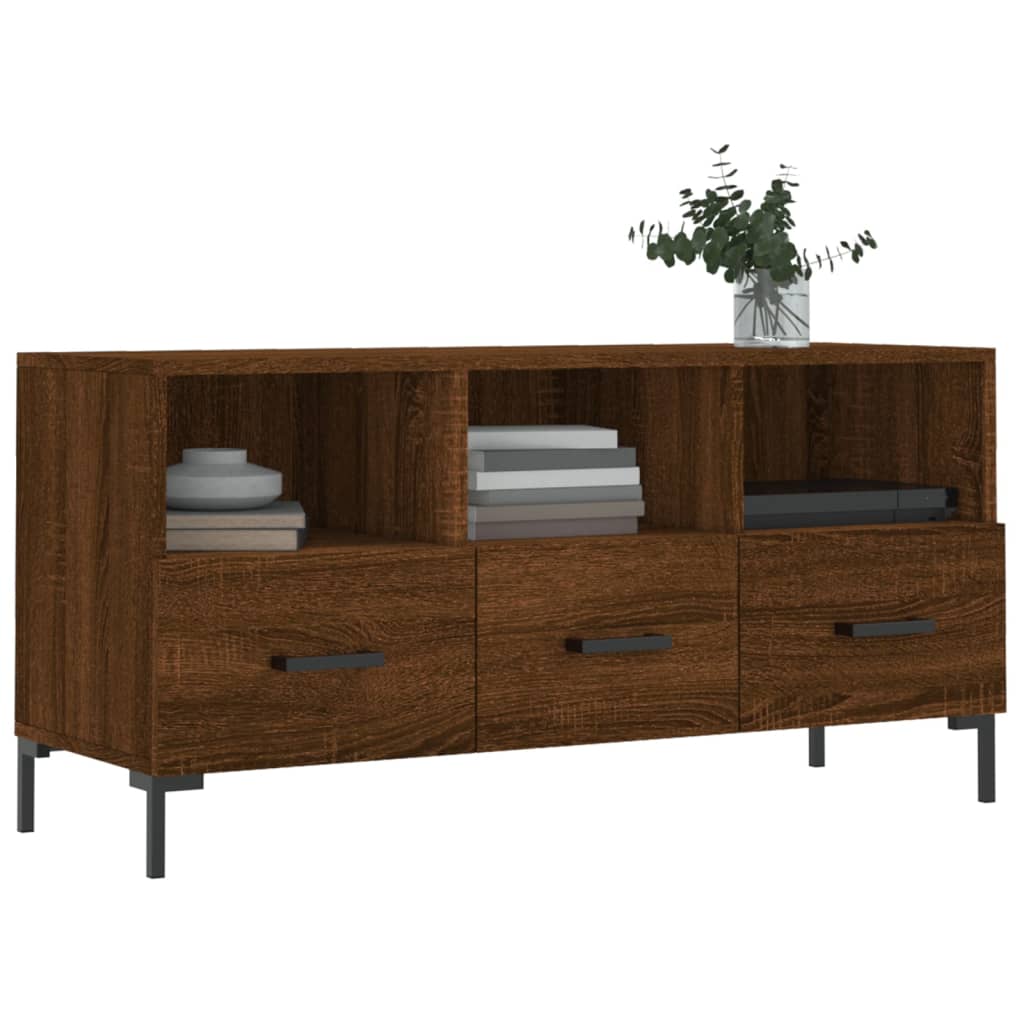 vidaXL TV Cabinet Brown Oak 102x36x50 cm Engineered Wood