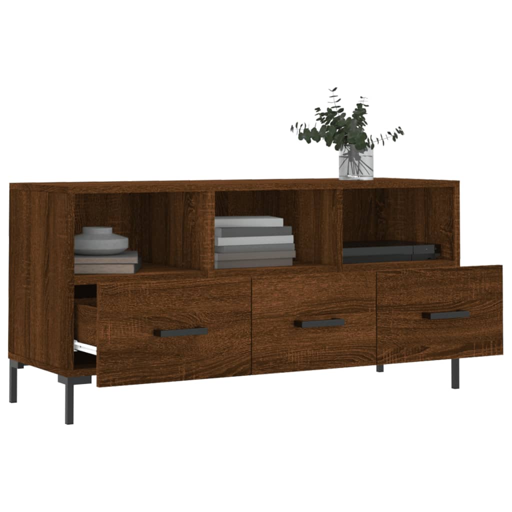 vidaXL TV Cabinet Brown Oak 102x36x50 cm Engineered Wood