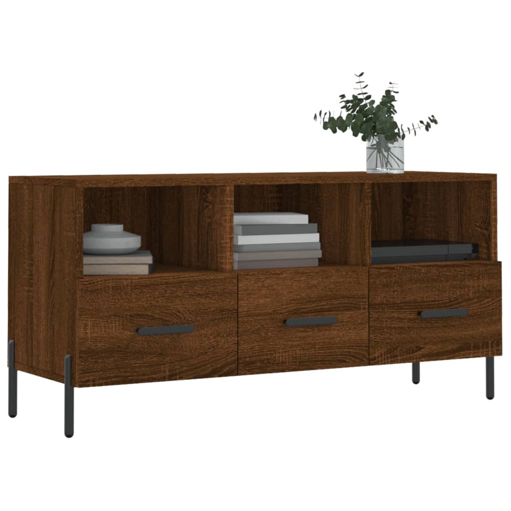 vidaXL TV Cabinet Brown Oak 102x36x50 cm Engineered Wood