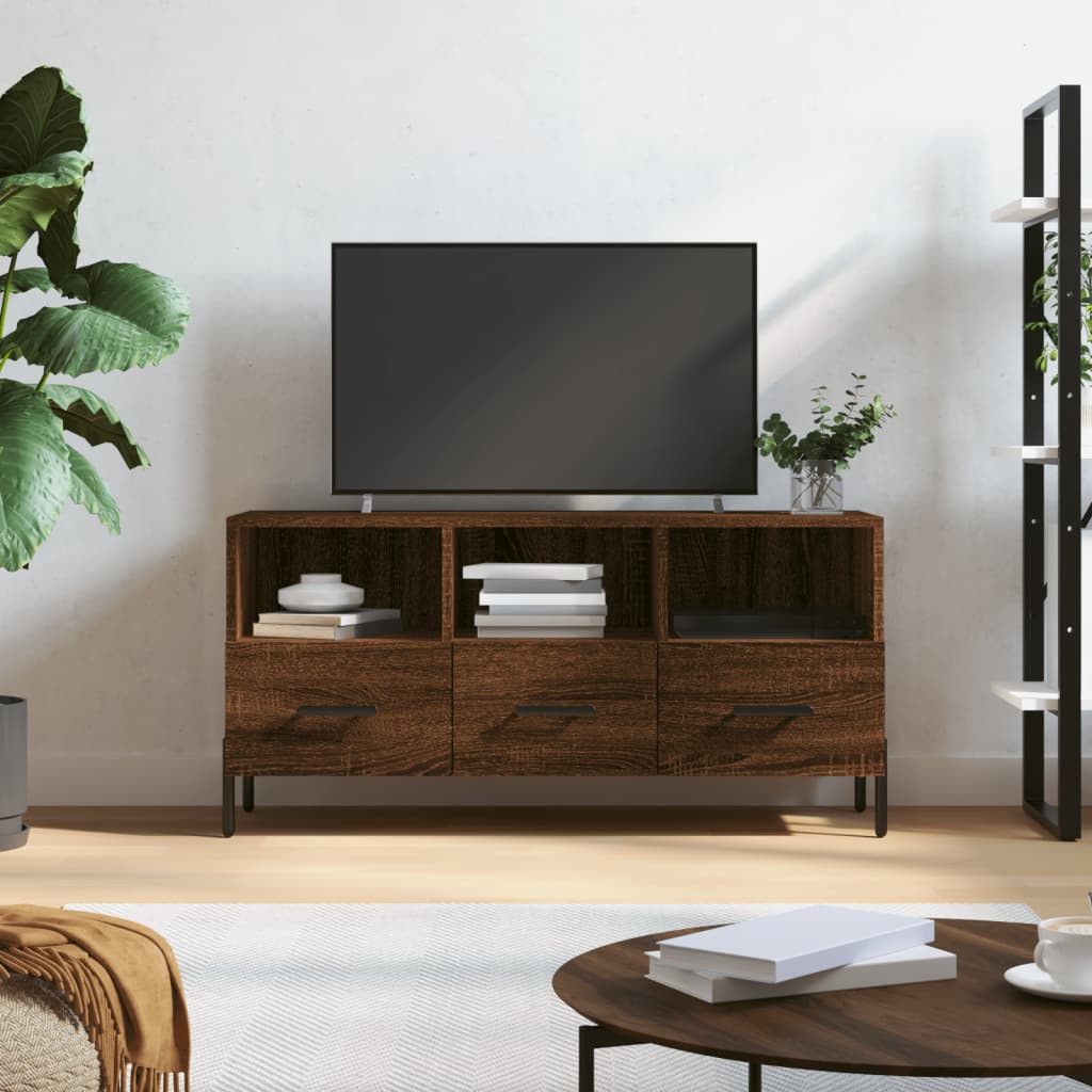 vidaXL TV Cabinet Brown Oak 102x36x50 cm Engineered Wood