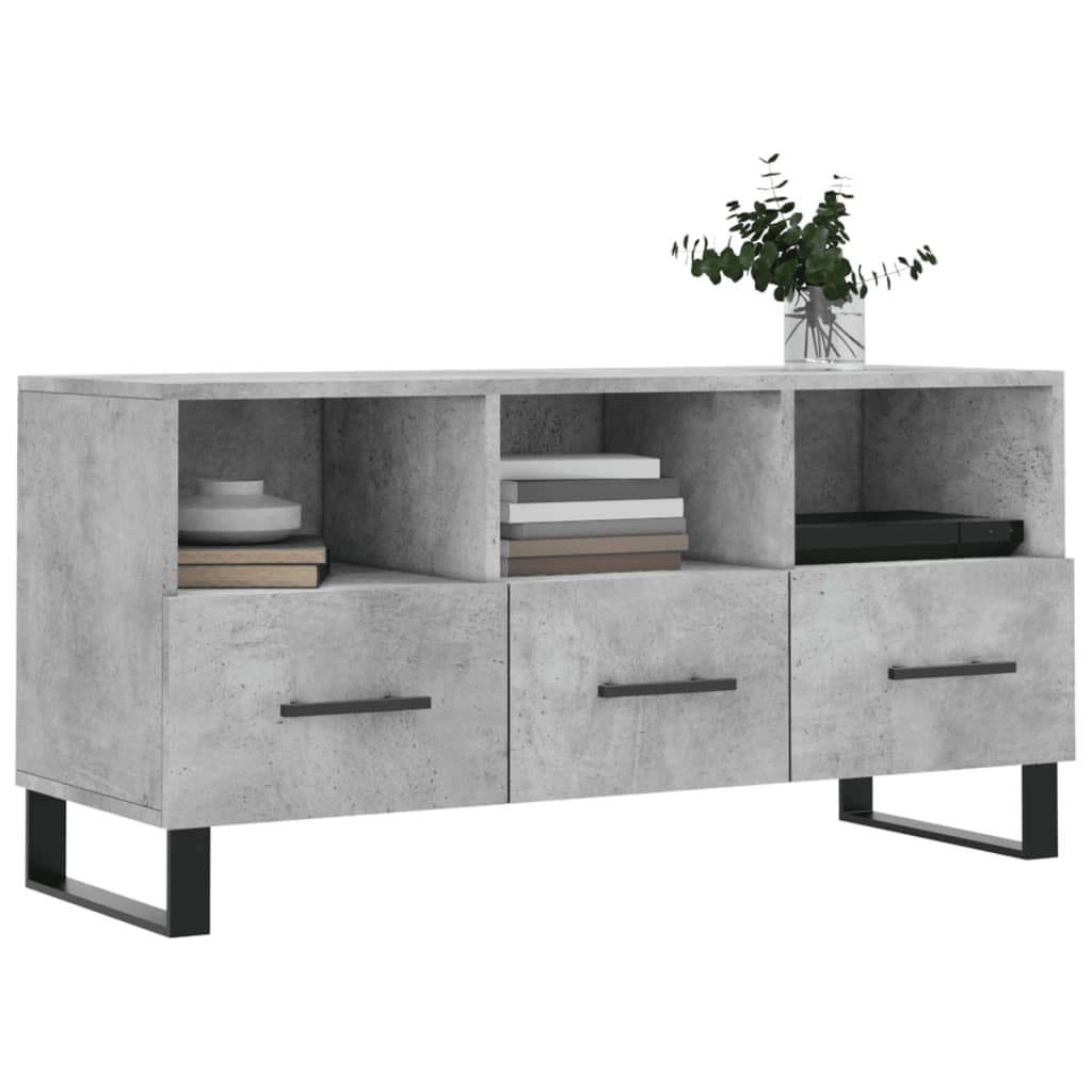 vidaXL TV Cabinet Concrete Grey 102x36x50 cm Engineered Wood