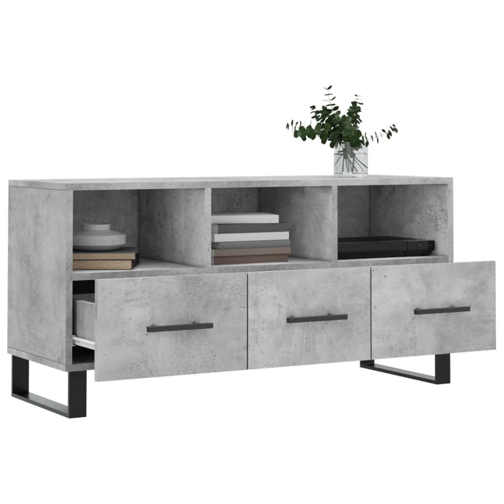 vidaXL TV Cabinet Concrete Grey 102x36x50 cm Engineered Wood