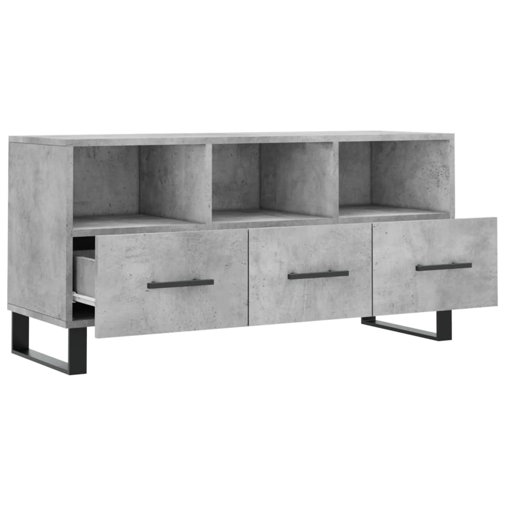 vidaXL TV Cabinet Concrete Grey 102x36x50 cm Engineered Wood