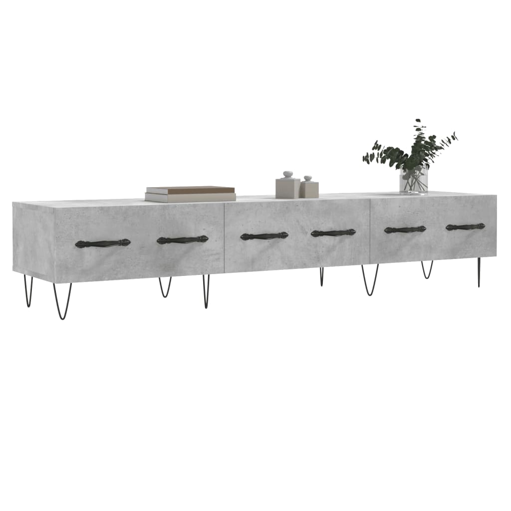 vidaXL TV Cabinet Concrete Grey 150x36x30 cm Engineered Wood