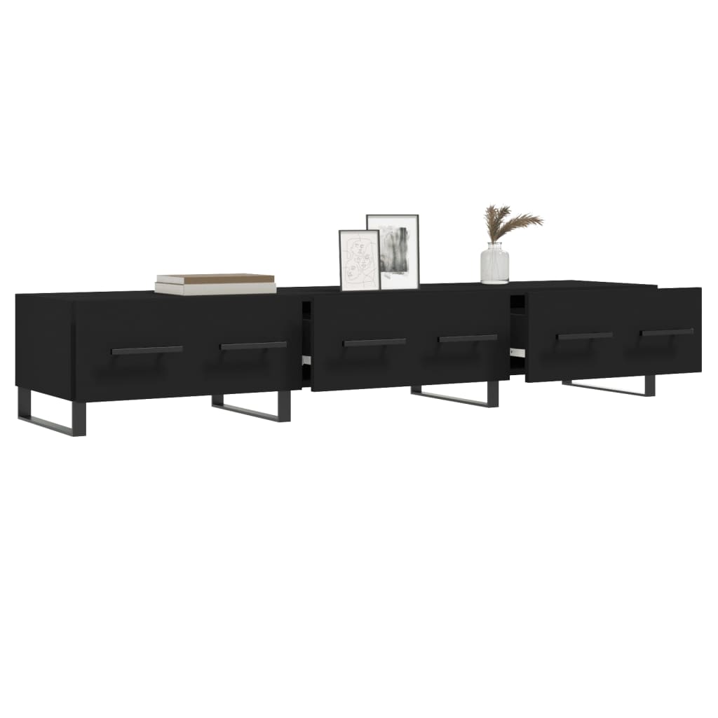 vidaXL TV Cabinet Black 150x36x30 cm Engineered Wood