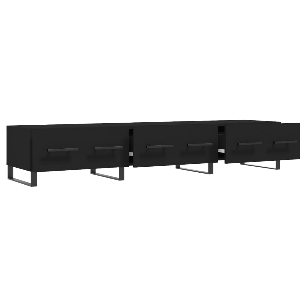 vidaXL TV Cabinet Black 150x36x30 cm Engineered Wood