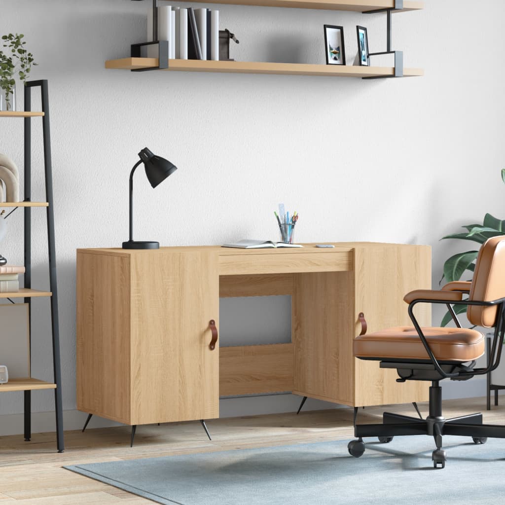 vidaXL Desk Sonoma Oak 140x50x75 cm Engineered Wood