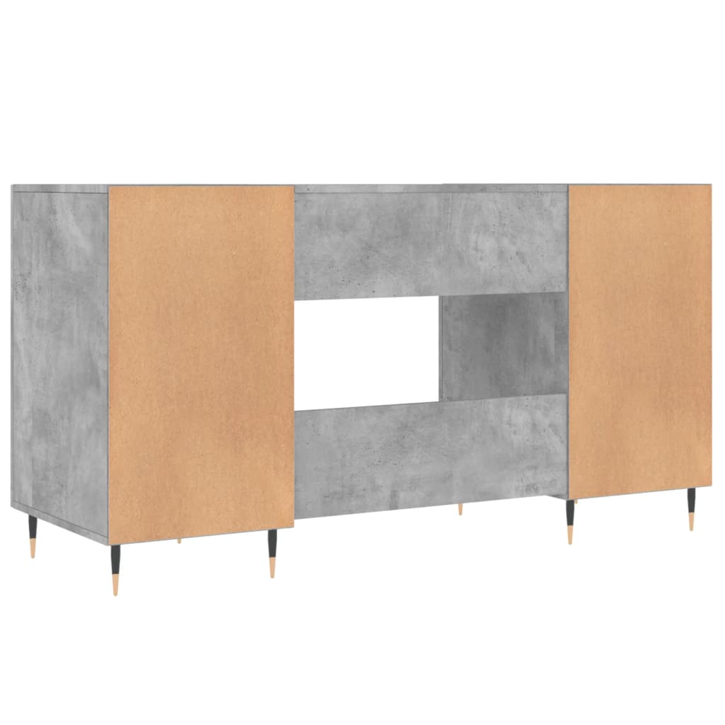 Desk Concrete Grey 140x50x75 cm Engineered Wood