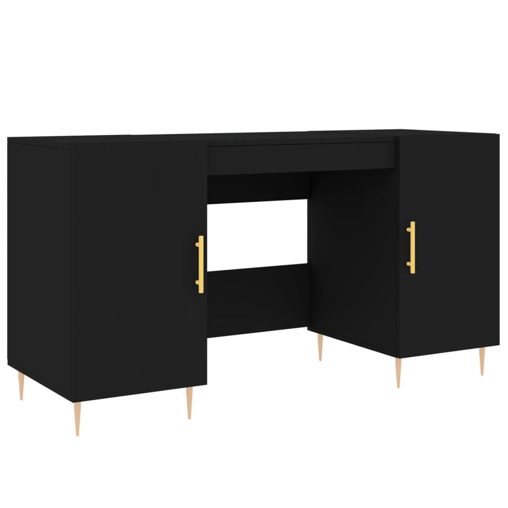 vidaXL Desk Black 140x50x75 cm Engineered Wood