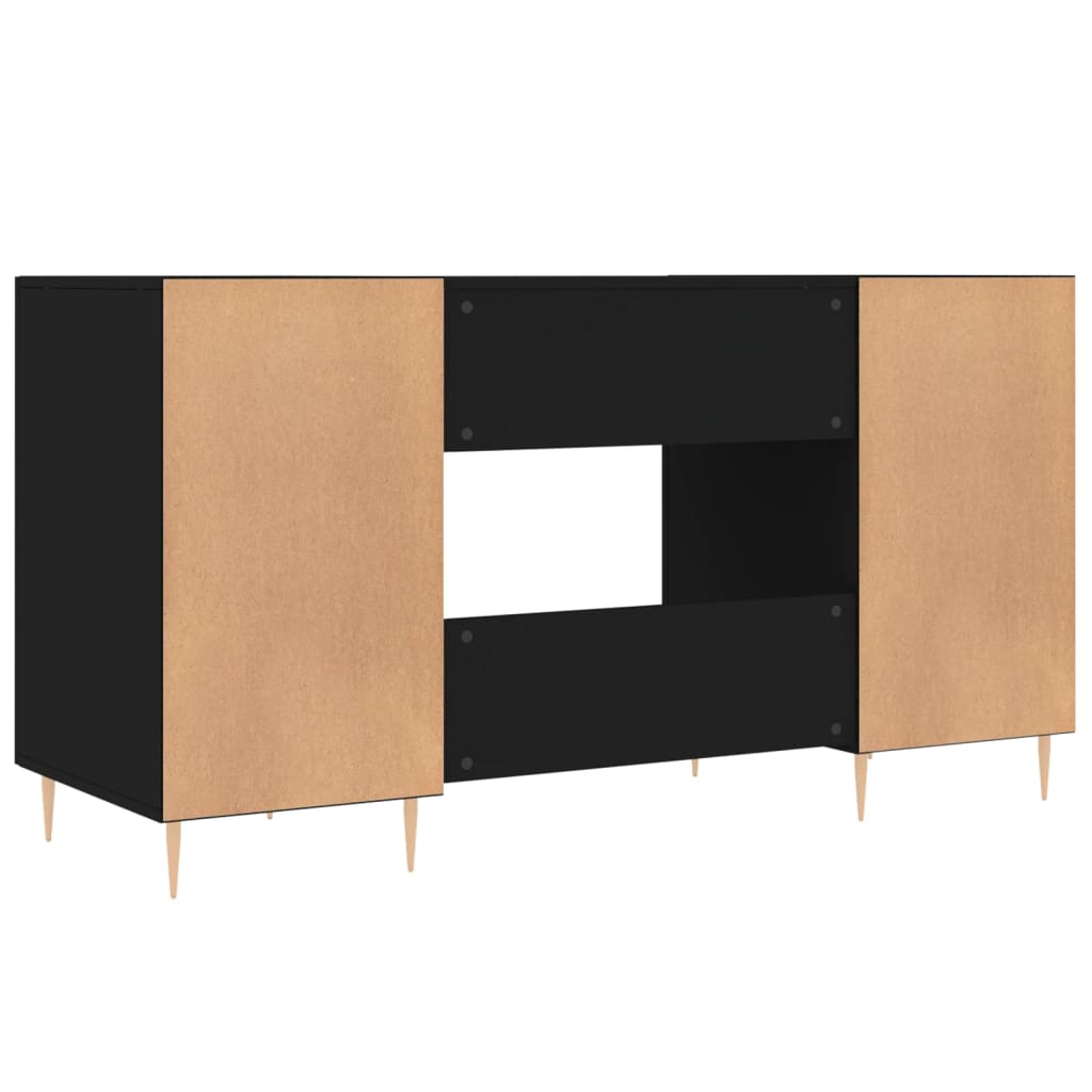 vidaXL Desk Black 140x50x75 cm Engineered Wood