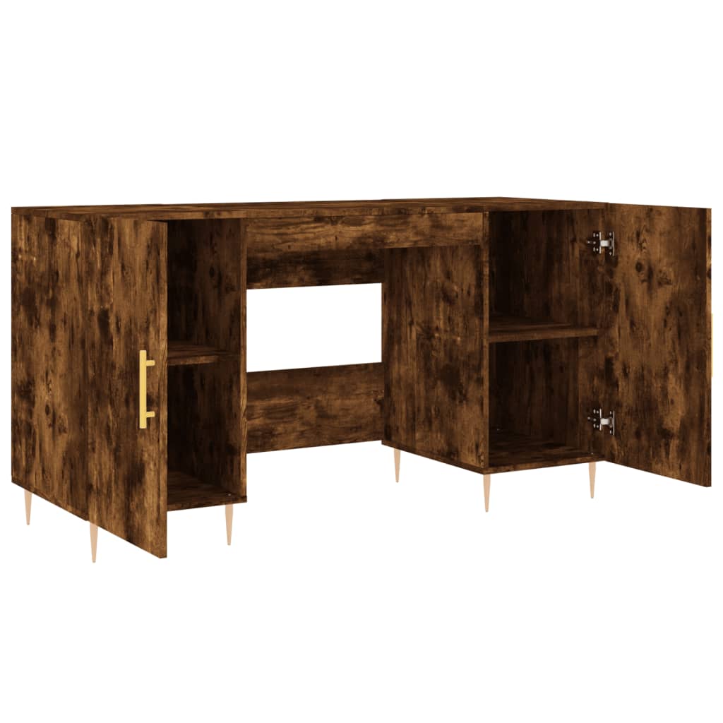 Desk Smoked Oak 140x50x75 cm Engineered Wood