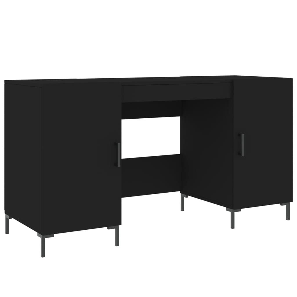 vidaXL Desk Black 140x50x75 cm Engineered Wood