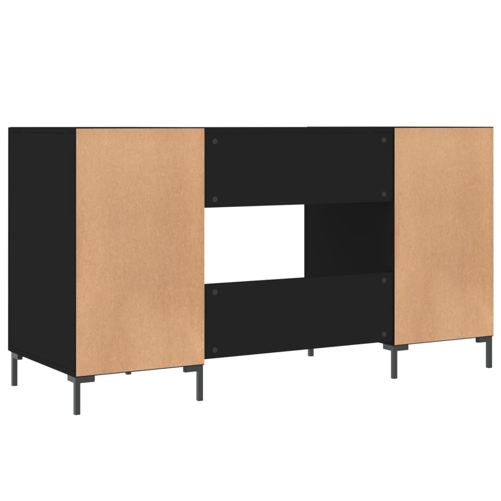 vidaXL Desk Black 140x50x75 cm Engineered Wood