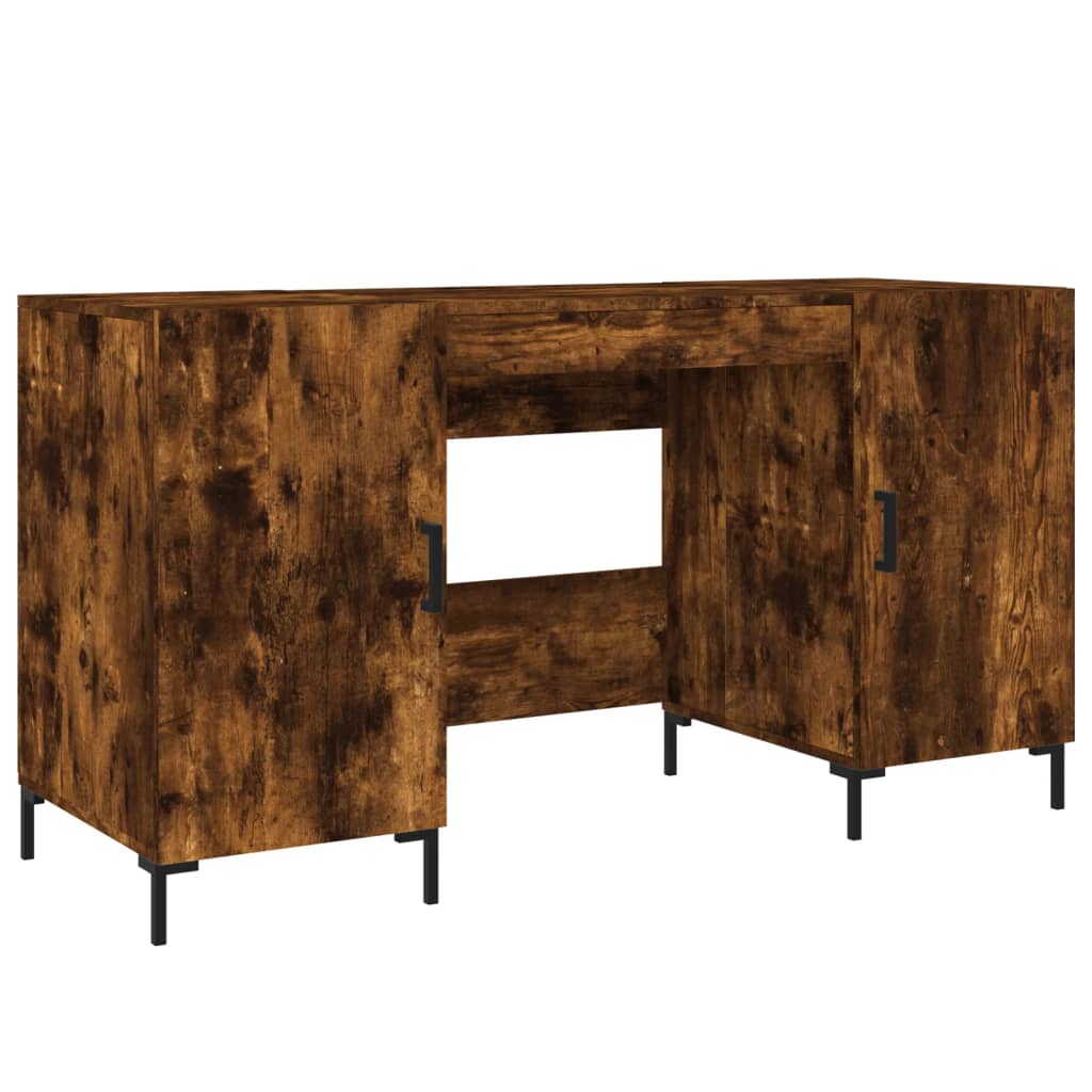 Desk Smoked Oak 140x50x75 cm Engineered Wood